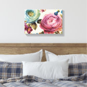 Rosa und blaue Rose Leinwanddruck (Insitu (Schlafzimmer))