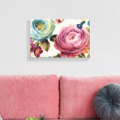 Rosa und blaue Rose Leinwanddruck (Insitu (Wohnzimmer))