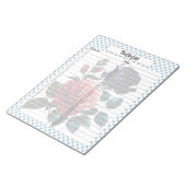 Rosa und blaue Rose Notizblock (angewinkelt)