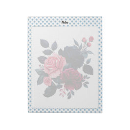 Rosa und blaue Rose Notizblock