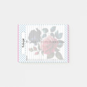 Rosa und blaue Rose Post-it Klebezettel (Vorderseite)