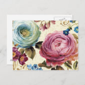 Rosa und blaue Rose Postkarte (Vorne/Hinten)