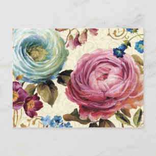 Rosa und blaue Rose Postkarte