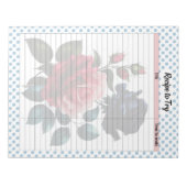 Rosa und blaue Rose Rezept Notizblock (Vorderseite)