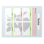 Rosa und blaue Rose Wochenplaner Notizblock (Vorderseite)