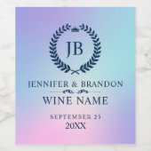 Rosa und blaue ruhige Omerblautschreie Weinetikett (Einzelnes Label)