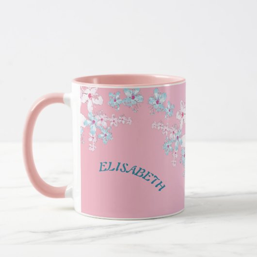 Rosa und blaue Sakura japanische Kirschblüte Tasse (Links)