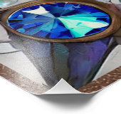 Rosa und blaue Saphire Diamonds Pearls Mandala Fotodruck (Ecke)