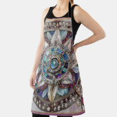 Rosa und blaue Saphire Diamonds Pearls Mandala Schürze (InSitu)