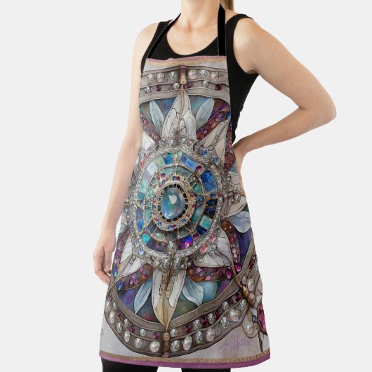 Rosa und blaue Saphire Diamonds Pearls Mandala Schürze (InSitu)