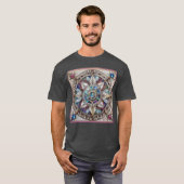 Rosa und blaue Saphire Diamonds Pearls Mandala T-Shirt (Vorne ganz)