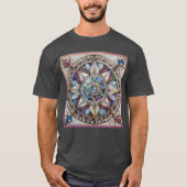 Rosa und blaue Saphire Diamonds Pearls Mandala T-Shirt (Vorderseite)