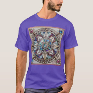 Rosa und blaue Saphire Diamonds Pearls Mandala T-Shirt