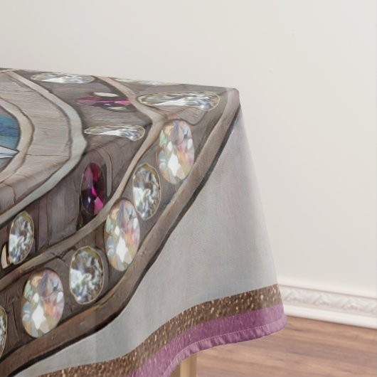 Rosa und blaue Saphire Diamonds Pearls Mandala Tischdecke (Beispiel)