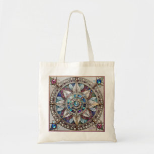 Rosa und blaue Saphire Diamonds Pearls Mandala Tragetasche