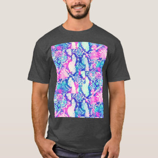 Rosa und blaue Schlange Skin Print Graphic T-Shirt