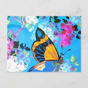 Rosa und blaue Schmetterlinge Postkarte