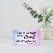 Rosa und blaue Schmutzphilippians-4:13 Schrift Visitenkarte (Stehend Vorderseite)