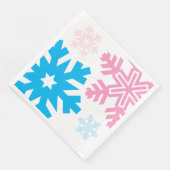 Rosa und blaue Schneeflocken, elegant Serviette (Ecke)