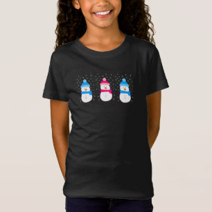 Rosa und blaue Schneemänner T-Shirt