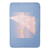 Rosa und blaue Segel weg Badematte (Vorderseite Vertikal)