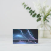 Rosa und blaue Seidenstreifen Visitenkarte (Stehend Vorderseite)