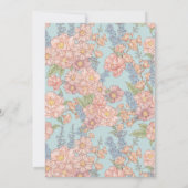 Rosa und blaue Shabby Chic Blumen Kinderdusche Einladung (Rückseite)