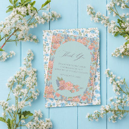 Rosa und blaue Shabby Chicen Dankeskarte