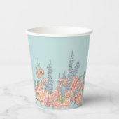 Rosa und blaue Shabby Chicen Pappbecher (Vorderseite)