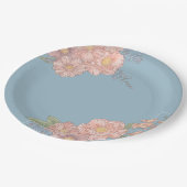 Rosa und blaue Shabby Chicen Pappteller (Schrägansicht)