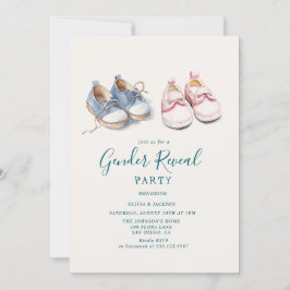 Rosa und blaue Sneakers Gender Reveal Party Einladung