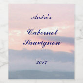 Rosa und blaue Sonnencreme Weinetikett (Einzelnes Label)