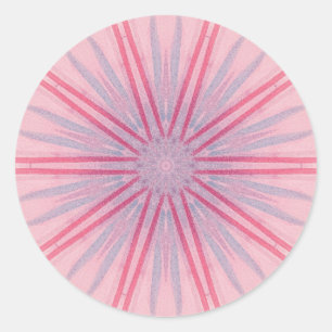 Rosa und blaue Spokes Kaleidoskopkleber Runder Aufkleber