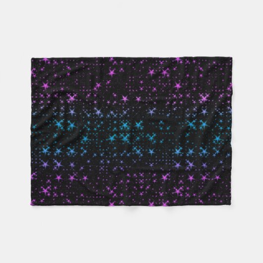 Rosa und blaue Sterne Fleecedecke (Vorderseite (Horizontal))