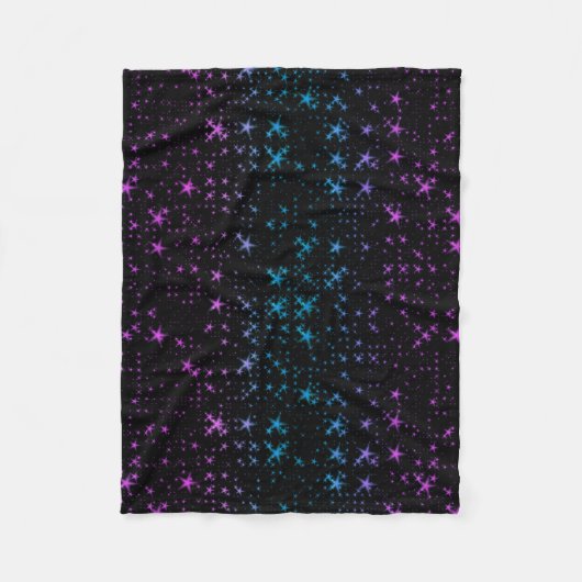 Rosa und blaue Sterne Fleecedecke (Vorderseite)