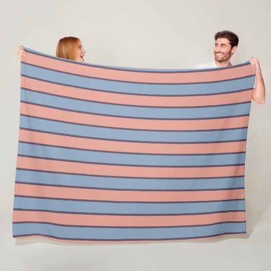 Rosa und blaue Streifen Fleecedecke (Beispiel)