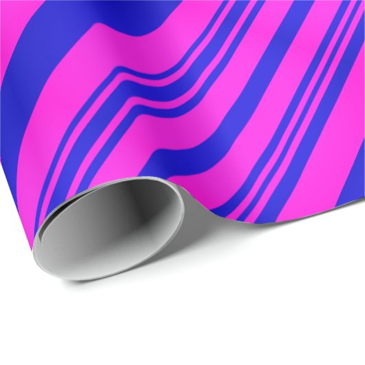 Rosa und blaue Streifen Geschenkpapier (Rolleneckpunkt)