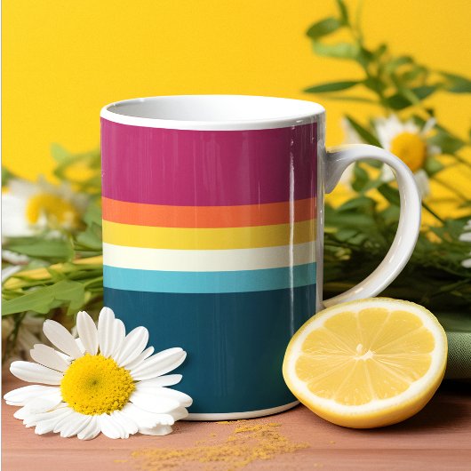 Rosa und blaue Streifen Kaffeetasse