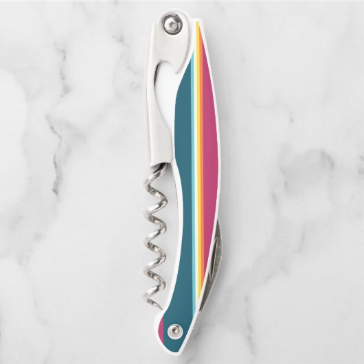 Rosa und blaue Streifen Kellnermesser (Vorderseite)