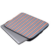 Rosa und blaue Streifen Laptopschutzhülle (Vorne Knopf)