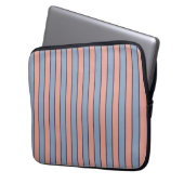 Rosa und blaue Streifen Laptopschutzhülle (Vorderseite Links)