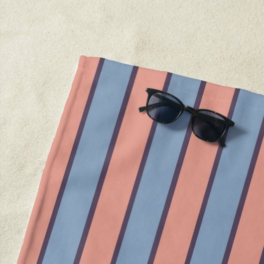 Rosa und blaue Streifen Strandtuch (Beispiel)