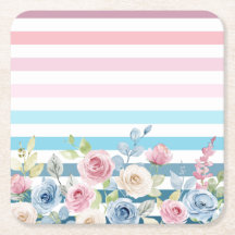 Rosa und blaue Streifen und Blume