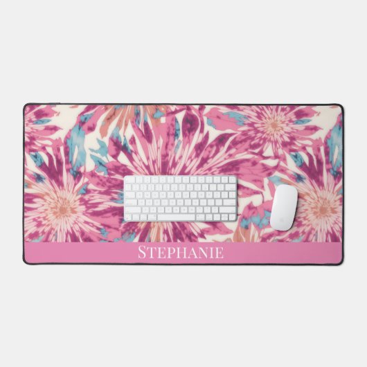 Rosa und blaue Sunburgh-Gefärbte Krawatte Personal Schreibtischunterlage (Tastatur & Maus)