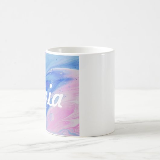Rosa und blaue Swirl Individuelle Name Tasse (Mittel)
