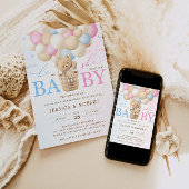 Rosa und blaue Teddybären - Aufdeckung einer Einla Einladung