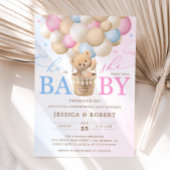 Rosa und blaue Teddybären - Aufdeckung einer Einla Einladung