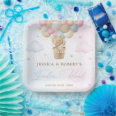 Rosa und blaue Teddybären-Genderdarstellung Pappteller (Party)