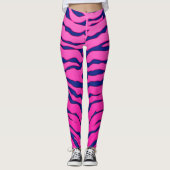 rosa und blaue Tigerstreifen Leggings (Vorderseite)