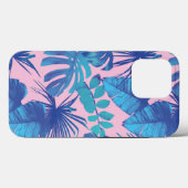Rosa und blaue tropische Folien personalisiert Case-Mate iPhone Hülle (Rückseite (Horizontal))